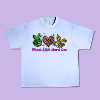 Peace Love Mardi Gras Urban Heavy Tee Designed By Barkaloodesign