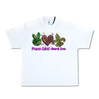 White peace love mardi gras Urban Heavy Tee - BarkalooDesign