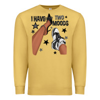 Antique Gold I Have Two Moods Black Sneakers Afro Girl Premium Sweatshirt - texasbilliewilder