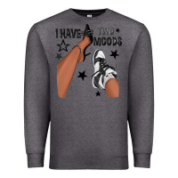Charcoal Heather I Have Two Moods Black Sneakers Afro Girl Premium Sweatshirt - texasbilliewilder