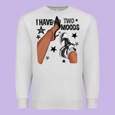 I Have Two Moods Black Sneakers Afro Girl Premium Sweatshirt Designed By Texasbilliewilder