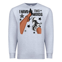 Heather Grey I Have Two Moods Black Sneakers Afro Girl Premium Sweatshirt - texasbilliewilder