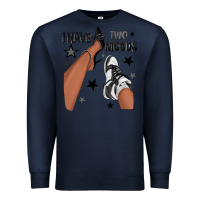 Navy I Have Two Moods Black Sneakers Afro Girl Premium Sweatshirt - texasbilliewilder