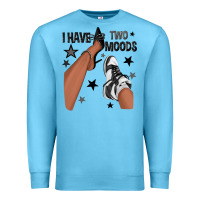Ocean Blue I Have Two Moods Black Sneakers Afro Girl Premium Sweatshirt - texasbilliewilder