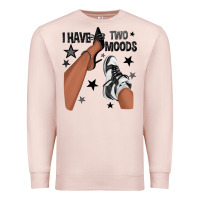 Pale Pink I Have Two Moods Black Sneakers Afro Girl Premium Sweatshirt - texasbilliewilder