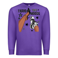 Purple I Have Two Moods Black Sneakers Afro Girl Premium Sweatshirt - texasbilliewilder
