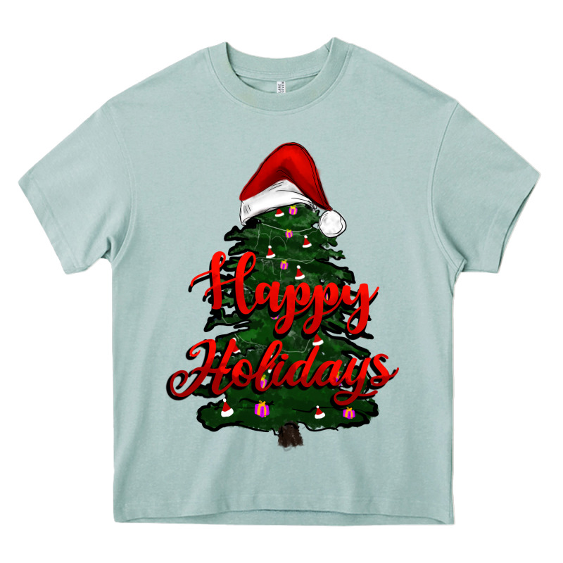 Happy Holidays Christmas Tree Heavy Core Tee by RanaPortraitStore | Teevron