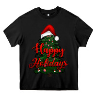Black happy holidays christmas tree Heavy Core Tee - RanaPortraitStore
