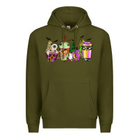Army Green Halloween coffee cups Premium Hoodie - NancyCooperArtShop