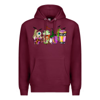 Burgundy Halloween coffee cups Premium Hoodie - NancyCooperArtShop