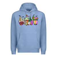 Colony Blue Halloween coffee cups Premium Hoodie - NancyCooperArtShop
