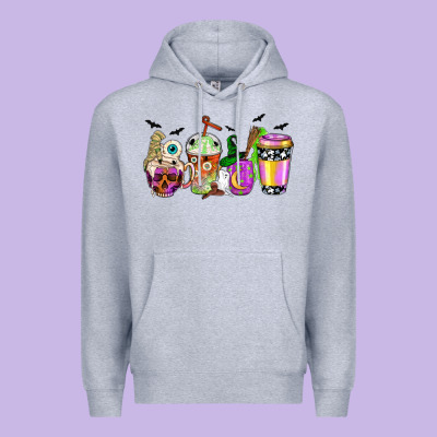 Halloween Coffee Cups Premium Hoodie Designed By Nancycooperartshop
