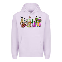 Lilac Halloween coffee cups Premium Hoodie - NancyCooperArtShop
