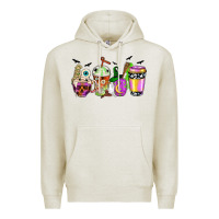 Oatmeal Heather Halloween coffee cups Premium Hoodie - NancyCooperArtShop