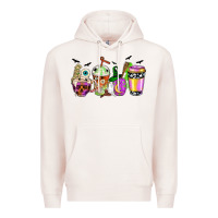 Pale Pink Halloween coffee cups Premium Hoodie - NancyCooperArtShop