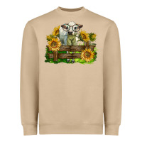 Charolais Heifer With Sunflowers Heavyweight Sweatshirt | Teevron