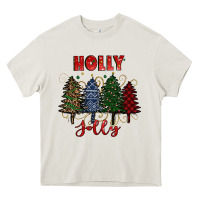 Cream holly jolly Christmas trees Heavy Core Tee - RanaPortraitStore