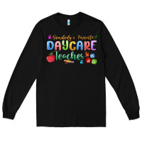 Black somebody's favorite daycare teacher Long Sleeve Tee - MaliasSmallBusiness