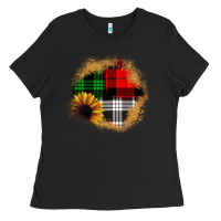 Black sunflower christmas patch3 Ladies Tee - JahusDesignShop