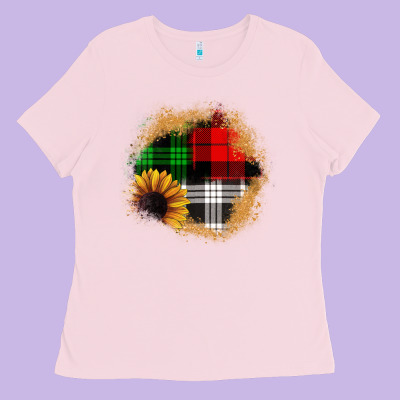Sunflower Christmas Patch3 Ladies Tee Designed By Jahusdesignshop