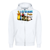 White 1 st grade dude Zipper Hoodie - BundleAndBundleShop