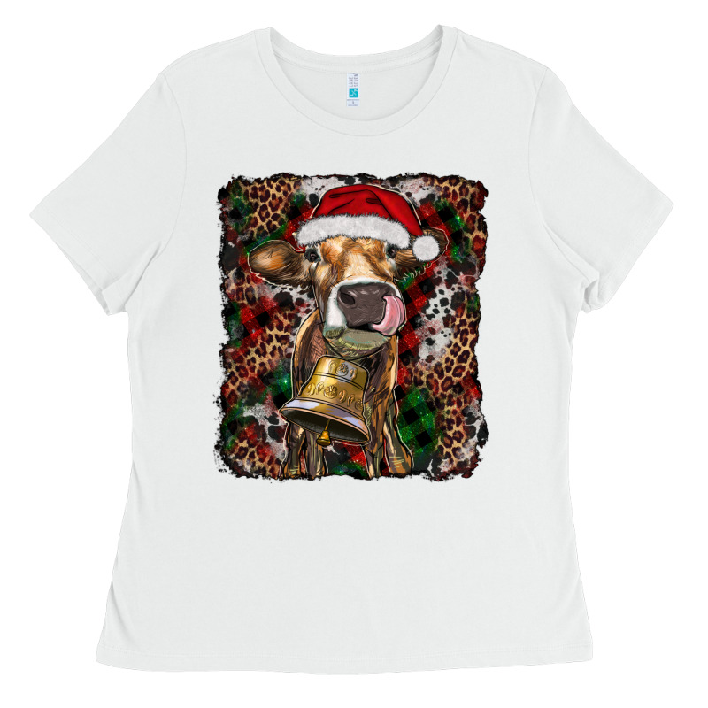 Christmas Heifer With Leoard And Cowhide Ladies Tee by RanaPortraitStore | Teevron