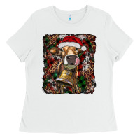 White christmas heifer with leoard and cowhide Ladies Tee - RanaPortraitStore