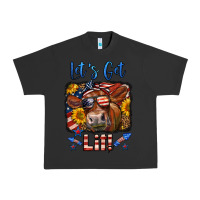 Pigment Black let's get lit 4th of july cow Urban Heavy Tee - LillyAllenDesigns