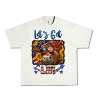 Pistachio let's get lit 4th of july cow Urban Heavy Tee - LillyAllenDesigns