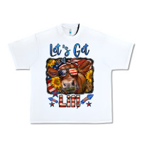 White let's get lit 4th of july cow Urban Heavy Tee - LillyAllenDesigns