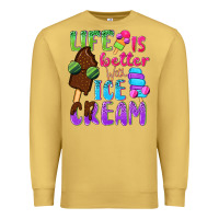 Antique Gold Life is better with ice cream Premium Sweatshirt - NancyCooperArtShop