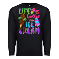 Black Life is better with ice cream Premium Sweatshirt - NancyCooperArtShop