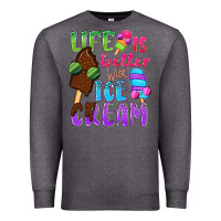 Charcoal Heather Life is better with ice cream Premium Sweatshirt - NancyCooperArtShop