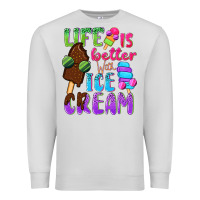 Dove Grey Life is better with ice cream Premium Sweatshirt - NancyCooperArtShop