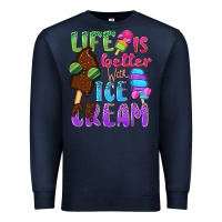 Navy Life is better with ice cream Premium Sweatshirt - NancyCooperArtShop