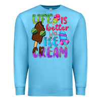 Ocean Blue Life is better with ice cream Premium Sweatshirt - NancyCooperArtShop