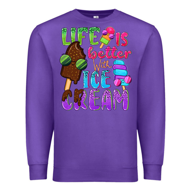 Life Is Better With Ice Cream Premium Sweatshirt by NancyCooperArtShop | Teevron