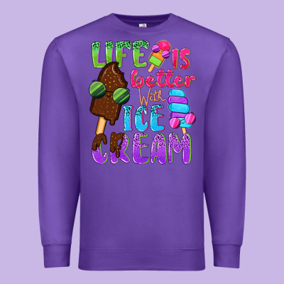 Life Is Better With Ice Cream Premium Sweatshirt Designed By Nancycooperartshop