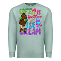 Seafoam Life is better with ice cream Premium Sweatshirt - NancyCooperArtShop