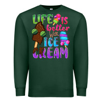 Sports Green Life is better with ice cream Premium Sweatshirt - NancyCooperArtShop