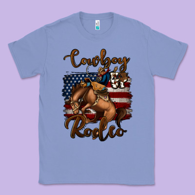 Cowboy Up Rodeo Bucking Bronco Classic Tee Designed By Jasminsmagicworld