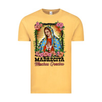 Vintage Mustard madrecita muchas gracias lady of Guadalupe Vintage Tee - BarkalooDesign