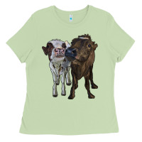 Matcha two heifer cows Ladies Tee - RanaPortraitStore