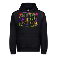 Black louisiana louisiana louisiana mardi gras Urban Hoodie - OliviaCreatesArt