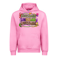 Fuchsia Pink louisiana louisiana louisiana mardi gras Urban Hoodie - OliviaCreatesArt