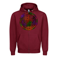 Burgundy halloween round earrings 2 Zipper Hoodie - BundleAndBundleShop