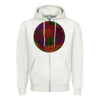 Oatmeal Heather halloween round earrings 2 Zipper Hoodie - BundleAndBundleShop