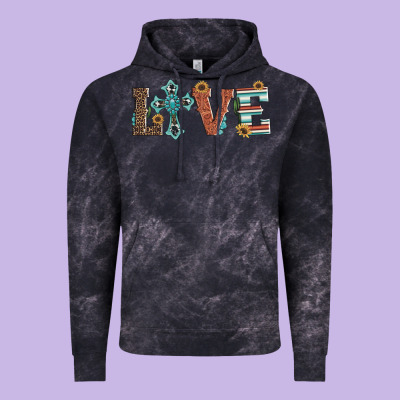 Western Love With Cross Vintage Hoodie Designed By Artiststas