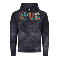Cloud Black western love with cross Vintage Hoodie - Artiststas