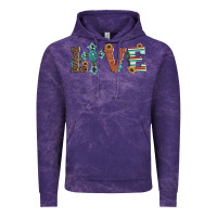 Cloud Purple western love with cross Vintage Hoodie - Artiststas